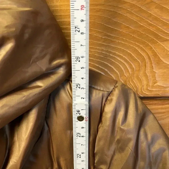 Zara woman down and Feather jacket Coat md gold high collar warm Belted Winter - Picture 3 of 8